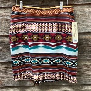 Wrangler Indian Summer Aztec Ponte Knit Mini Skirt